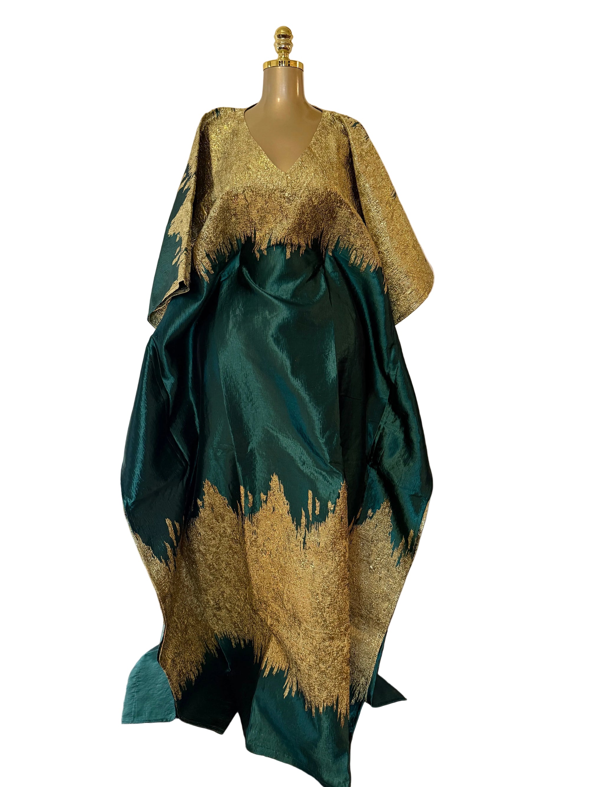 Imade Luxury brocade butterfly boubou dress with head tie