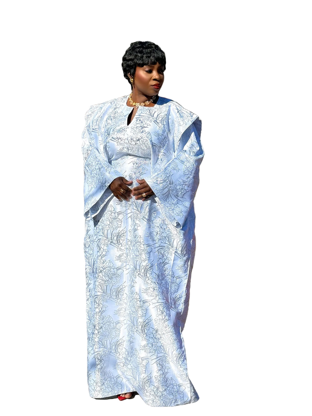 Faridah Luxury brocade boubou dress with head wrap