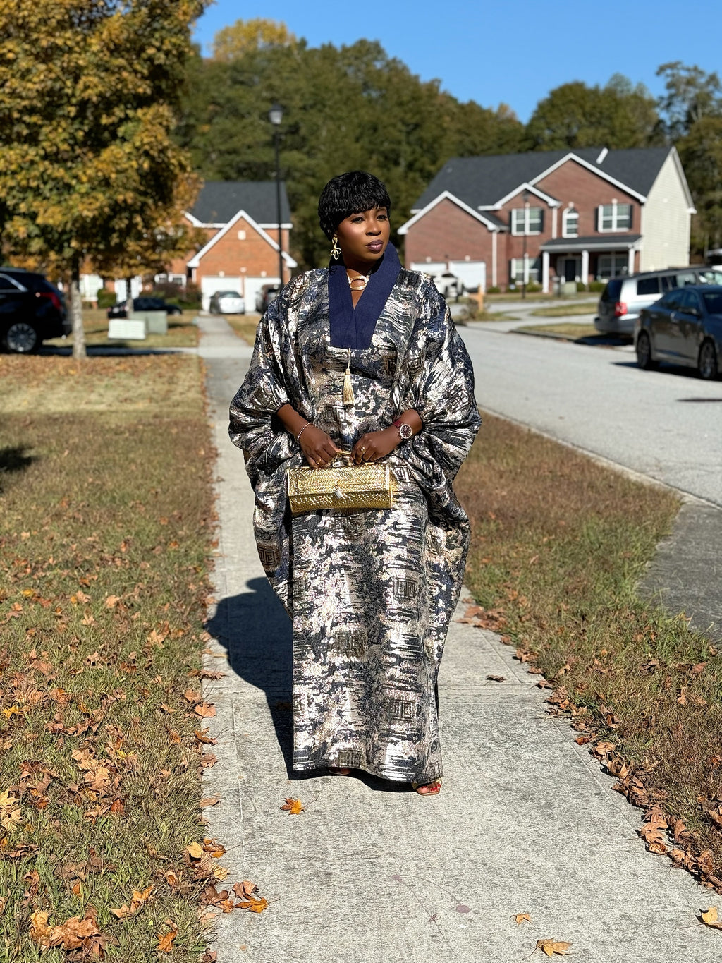 Daliah Luxury brocade boubou dress with Asoke