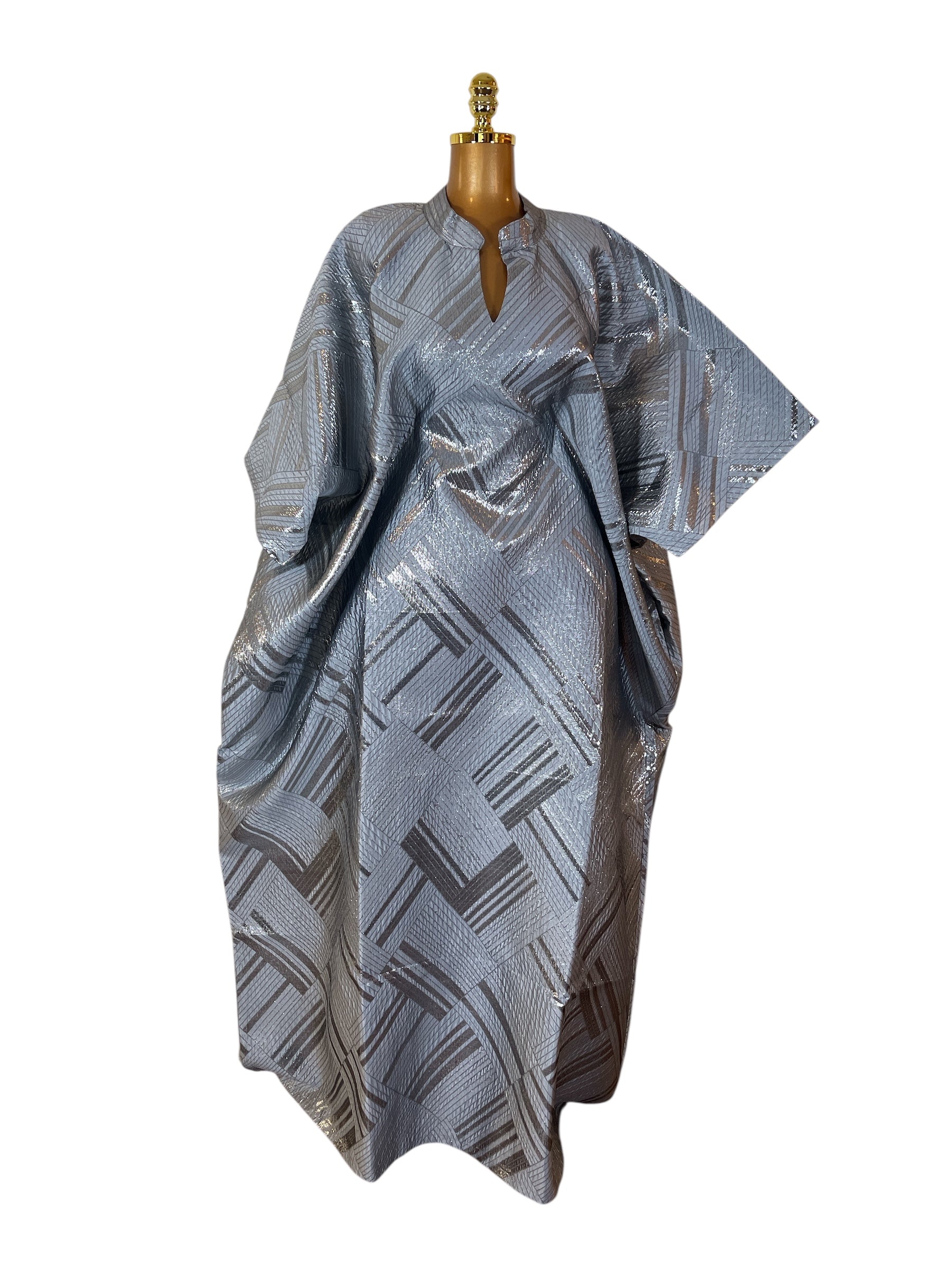 Luxury brocade boubou dress with head wrap