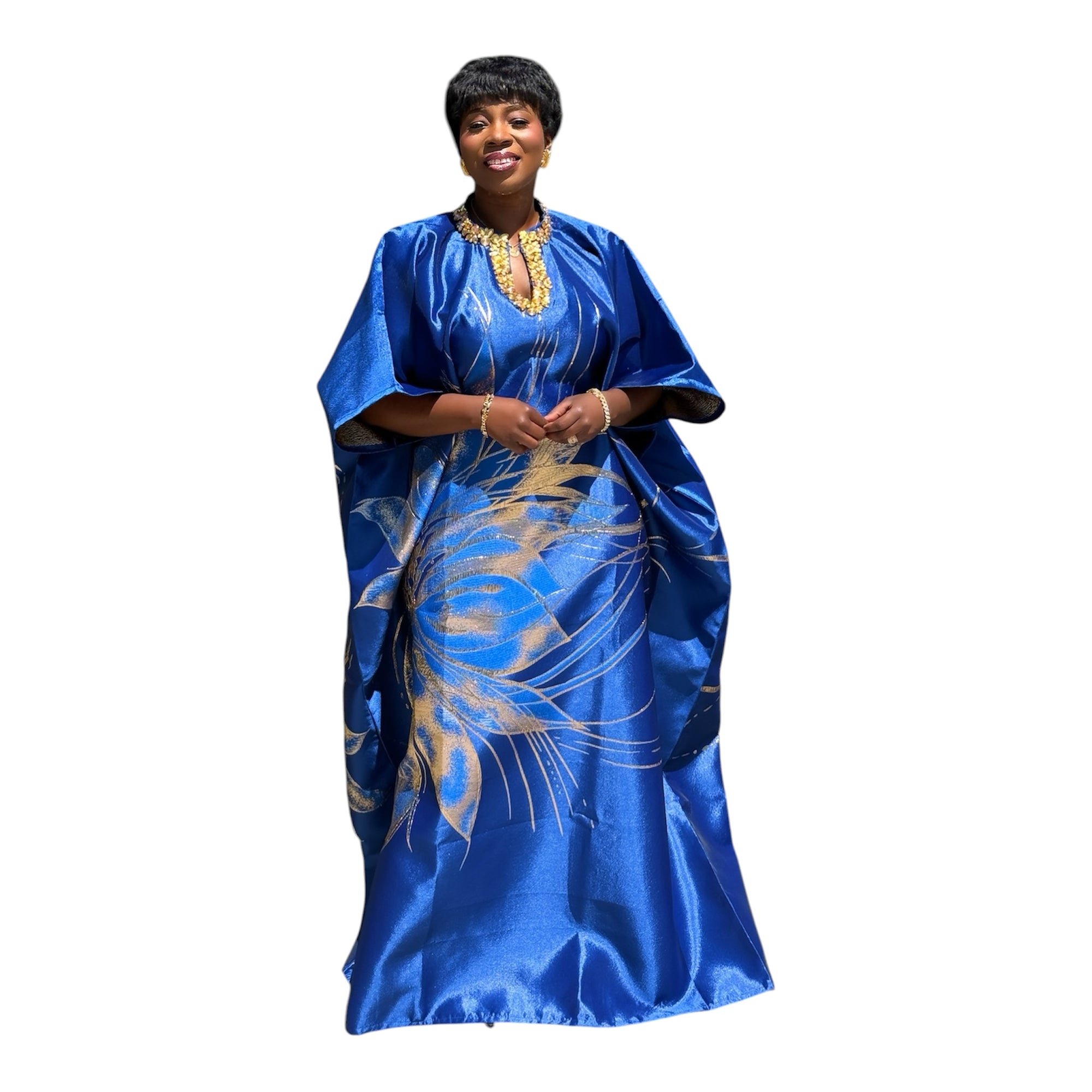 Grace  Luxury embellished Brocade Bubu with Scarf