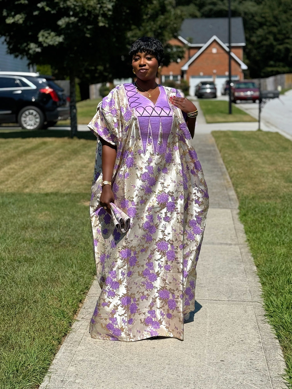 Luxury Embroidered Brocade Bubu dress
