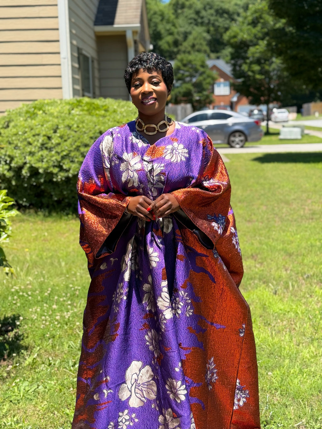 Emerald Bloom Luxury Brocade Boubou Set