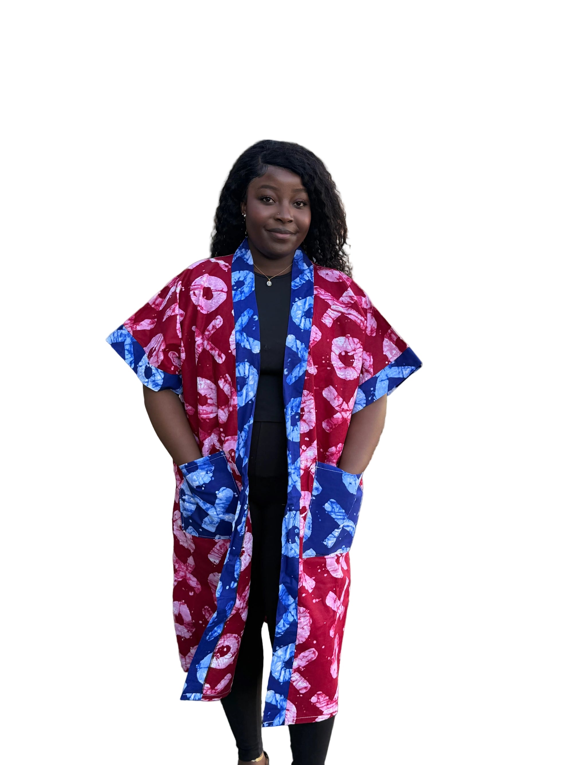 Luxury cotton Ankara kimono