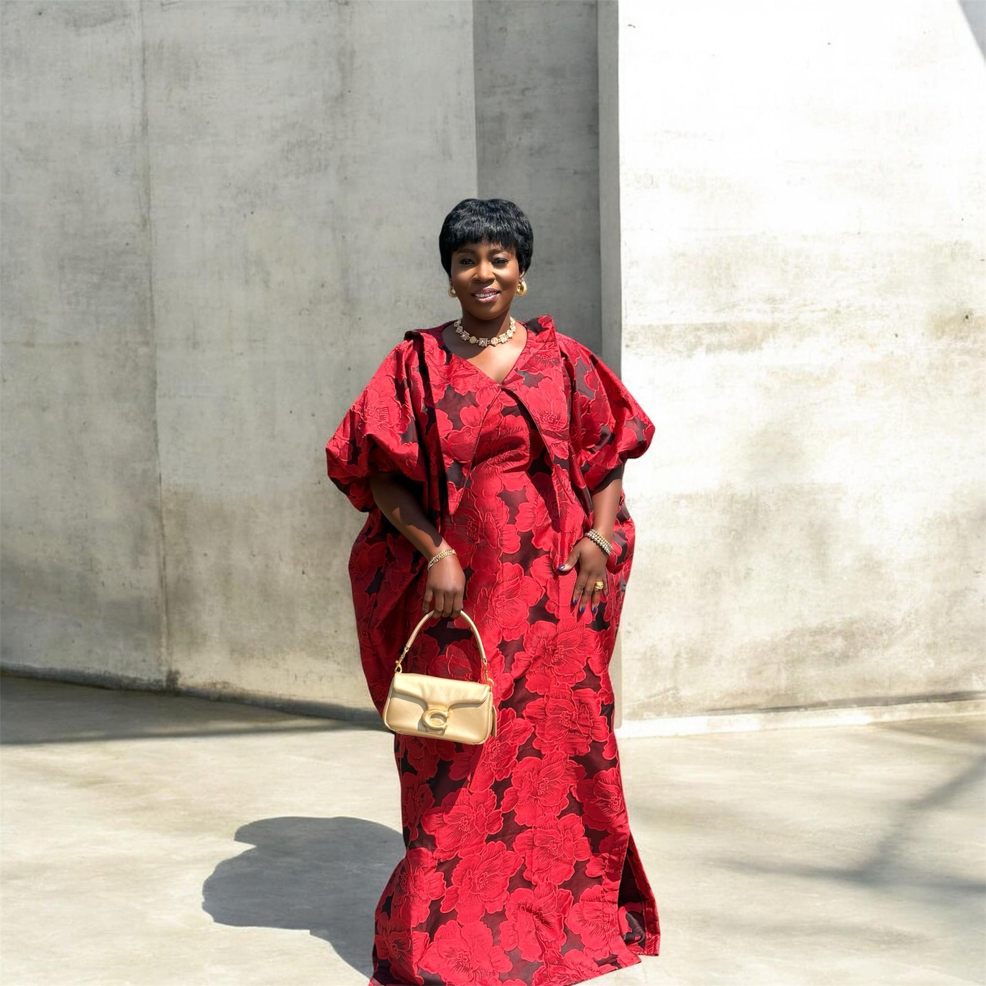 Maya  Luxury Brocade boubou dress with head wrap