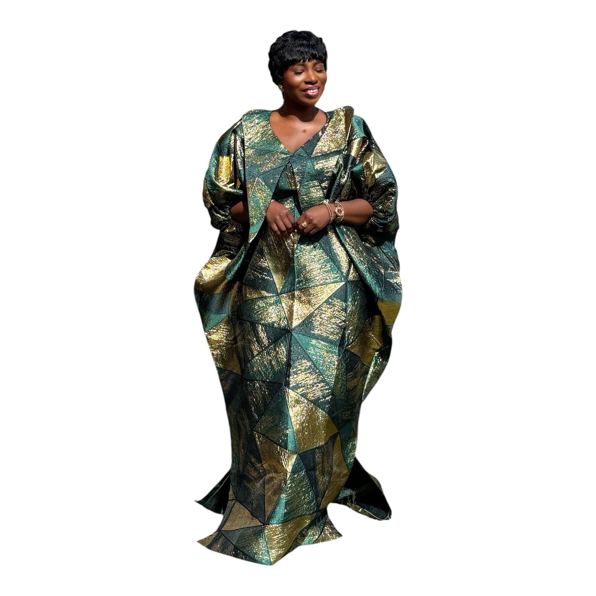 Maya  Luxury Brocade boubou dress with head wrap