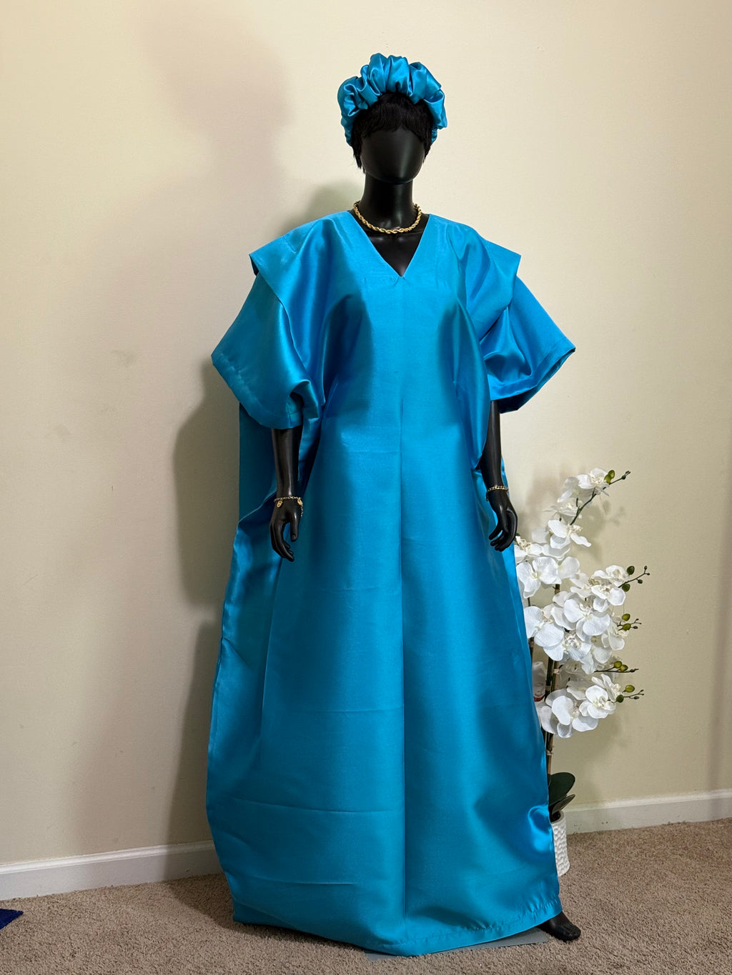 Mikado Bubu Gown with Scrunchie – 64” Long