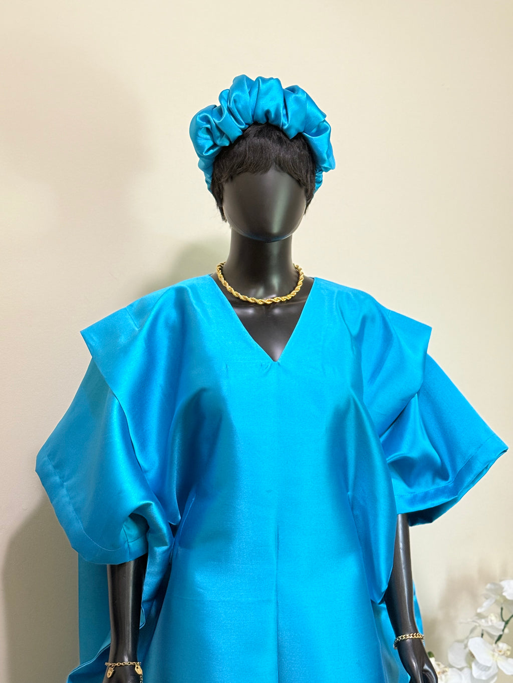 Mikado Bubu Gown with Scrunchie – 64” Long