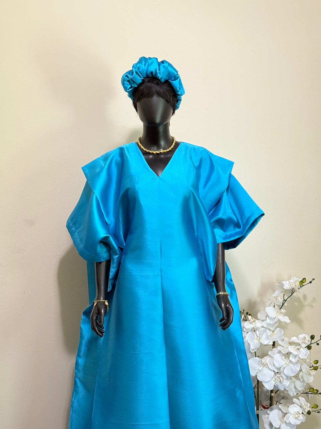 Mikado Bubu Gown with Scrunchie – 64” Long