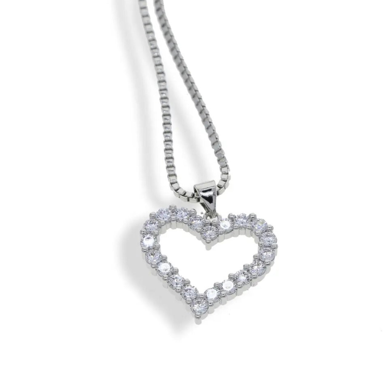 NEW CZ HEART NECKLACE
