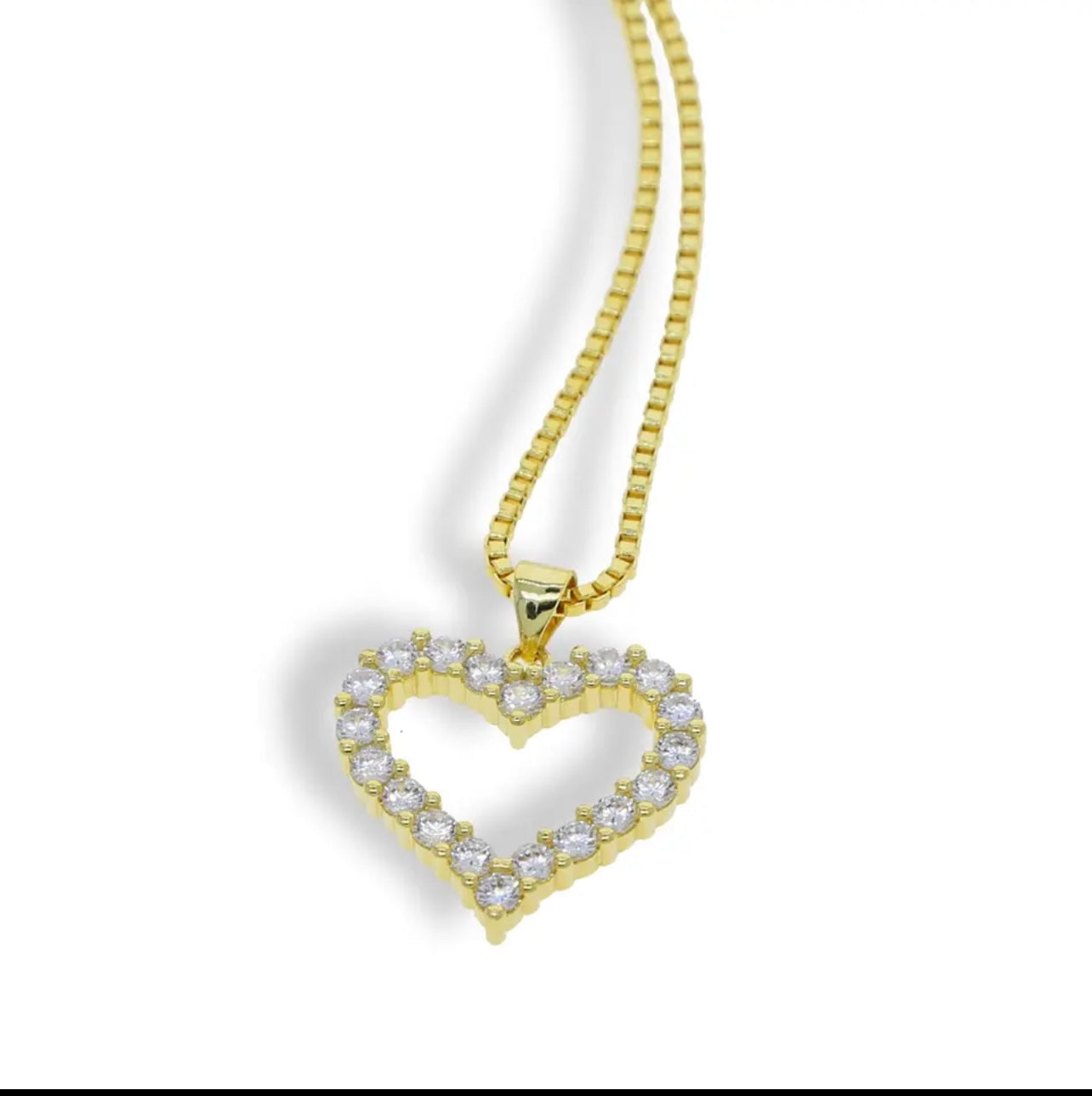 NEW CZ HEART NECKLACE