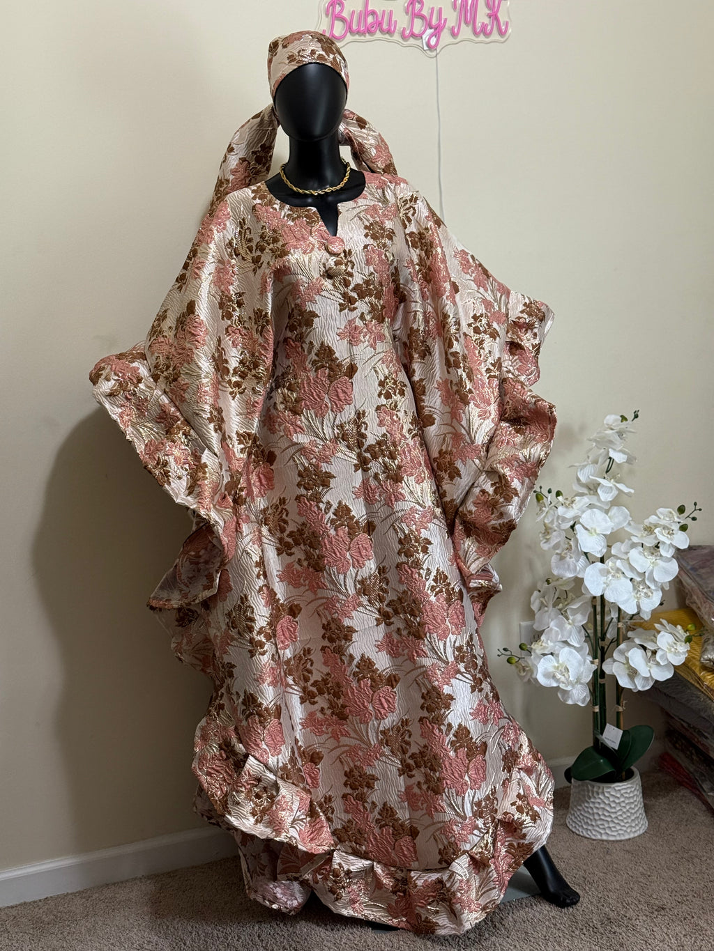 ENO LUXURY BUTTERFLY READY TO WEAR AFRICAN BUBU DRESS, KIMONO/KAFTAN