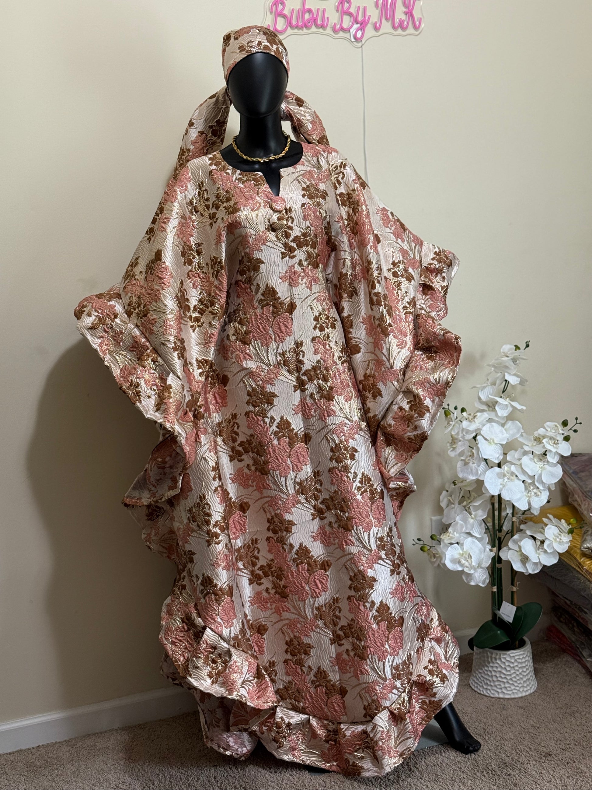 ENO LUXURY BUTTERFLY READY TO WEAR AFRICAN BUBU DRESS, KIMONO/KAFTAN