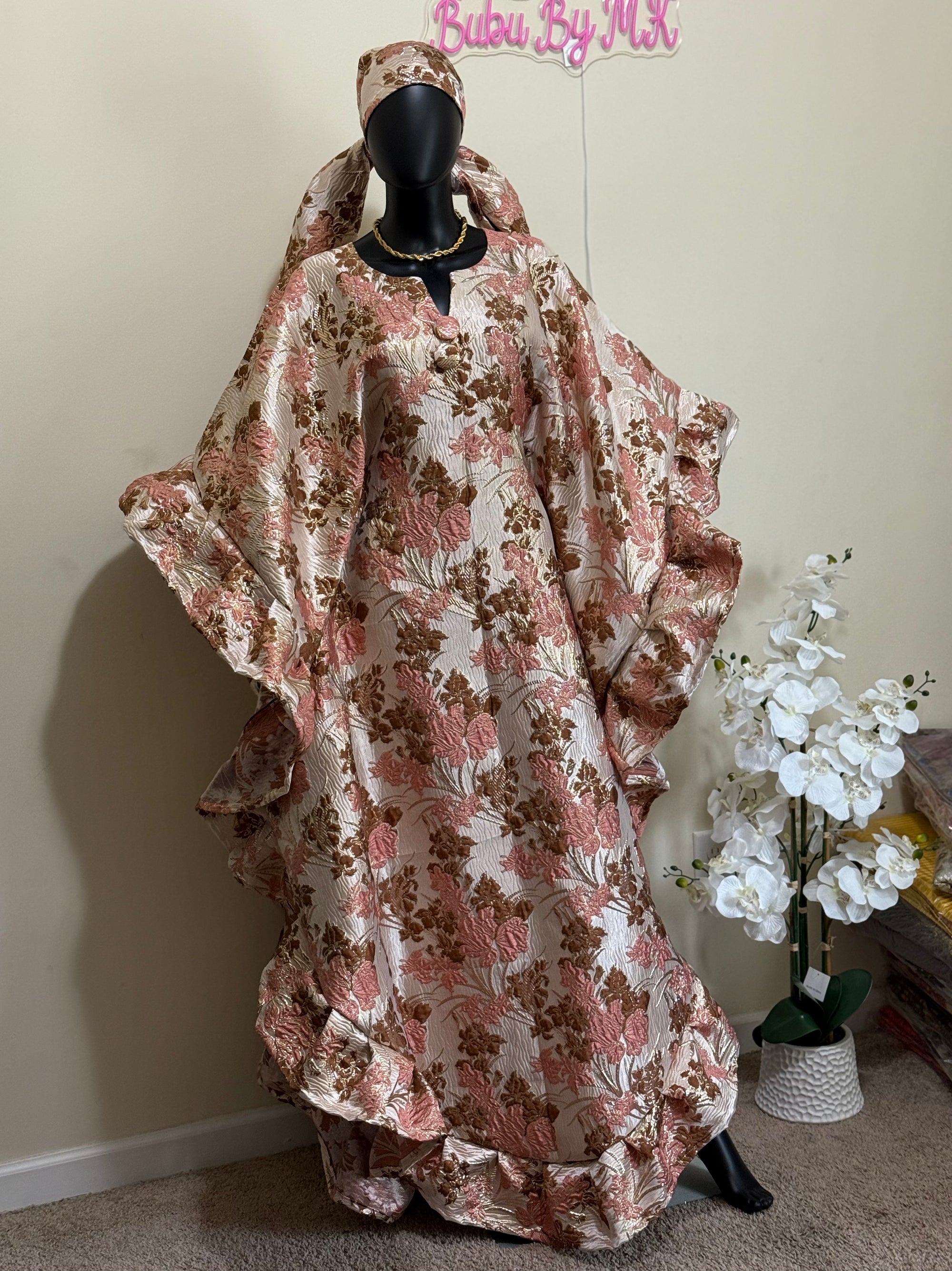 ENO LUXURY BUTTERFLY READY TO WEAR AFRICAN BUBU DRESS, KIMONO/KAFTAN