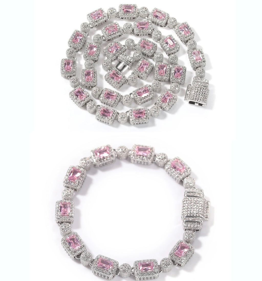 MEGAN TENNIS CHAIN SET (NECKLACE AND BRACELET)