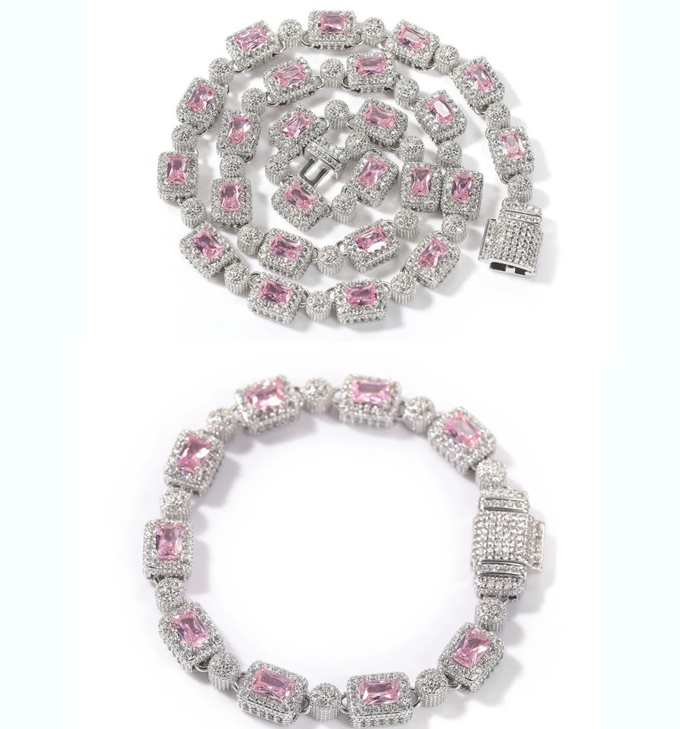 MEGAN TENNIS CHAIN SET (NECKLACE AND BRACELET)