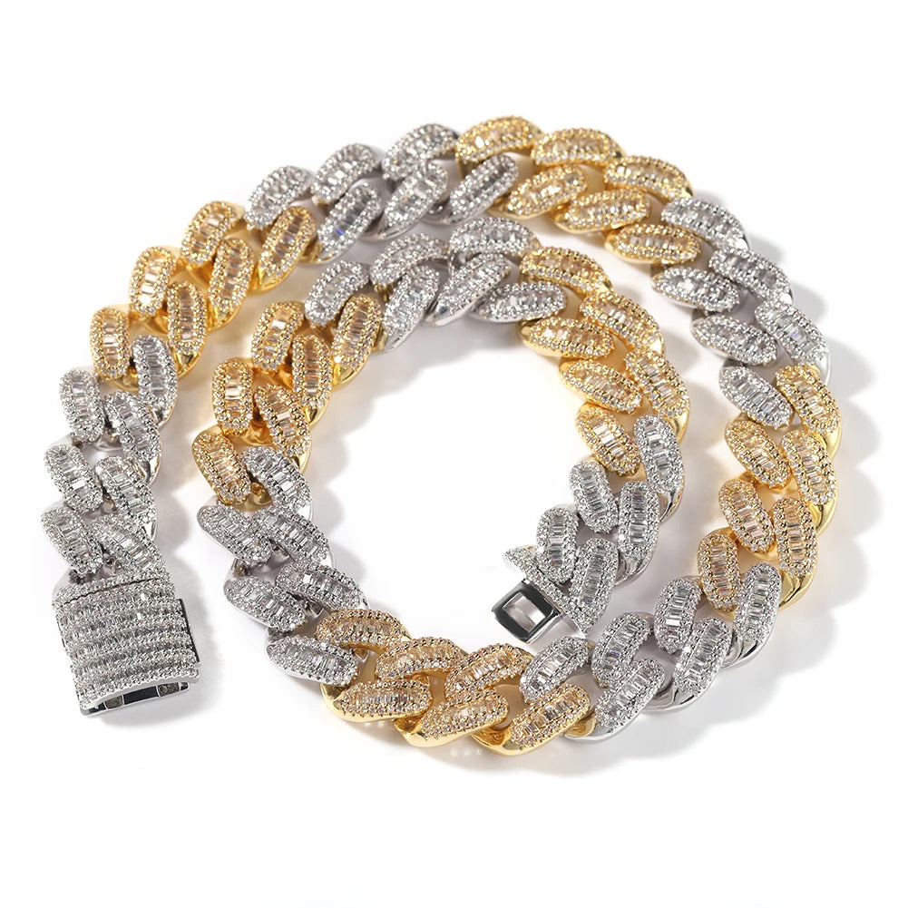 15MM TWO TONES ICY NECKLACE
