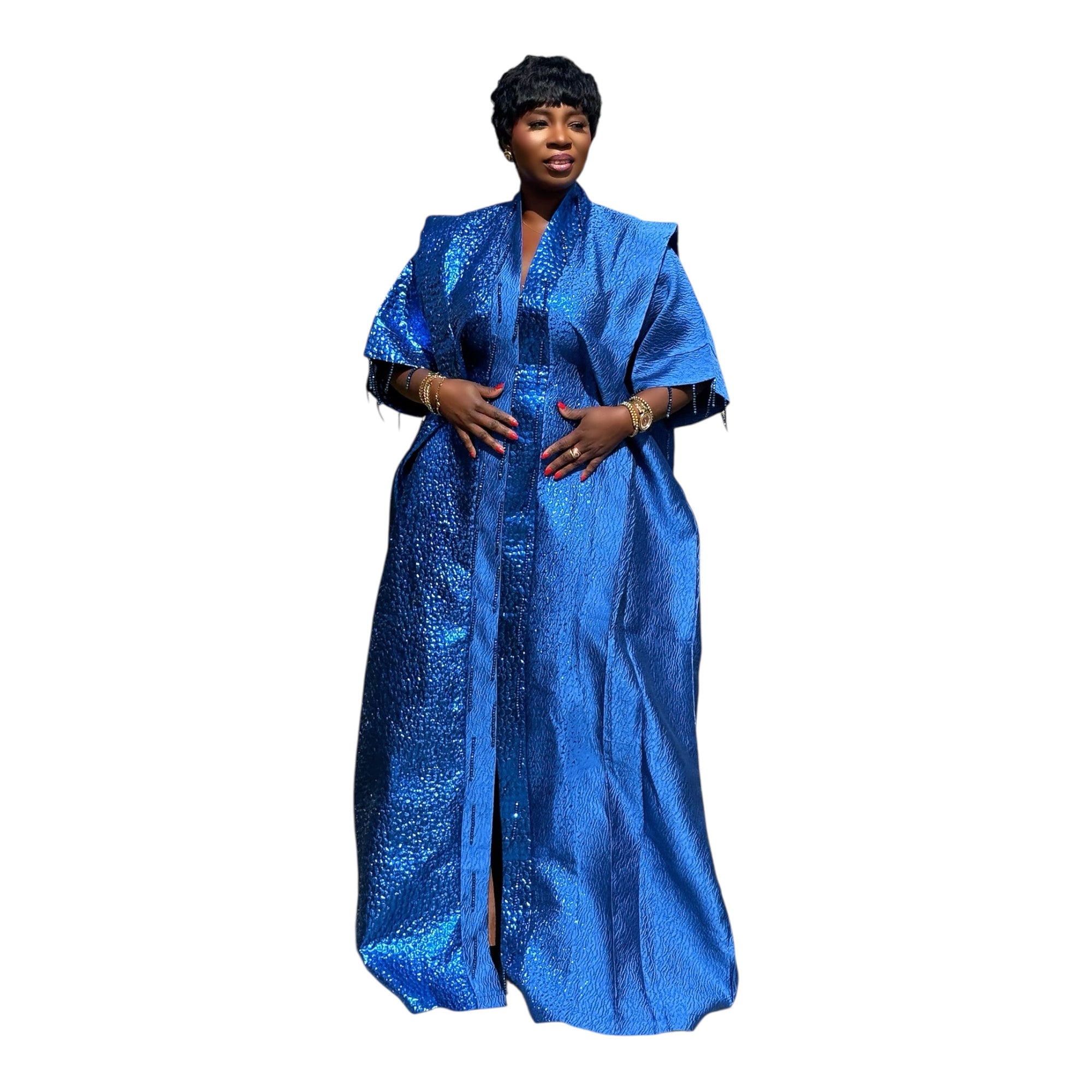 Adeola Beaded ombré Brocade Bubu