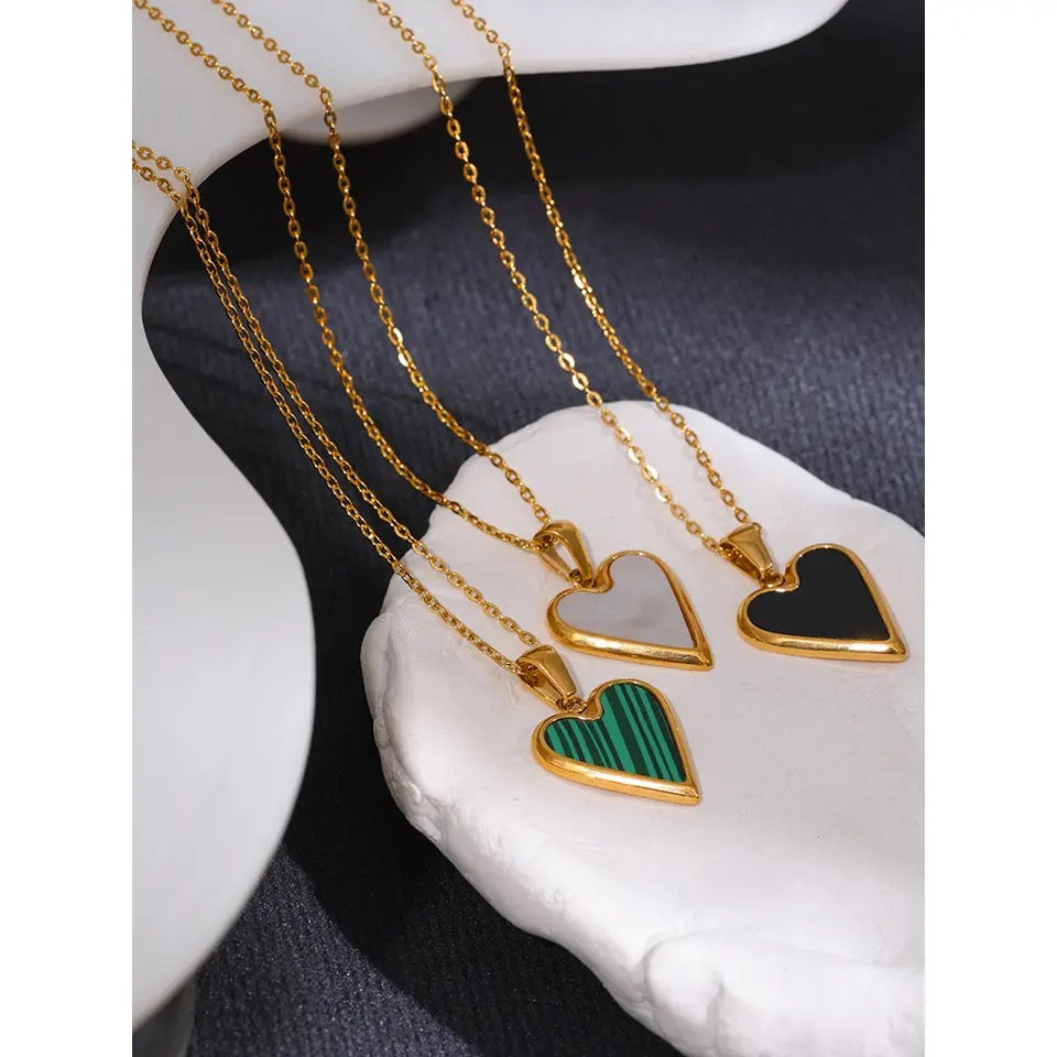18K COLORED HEART NECKLACE