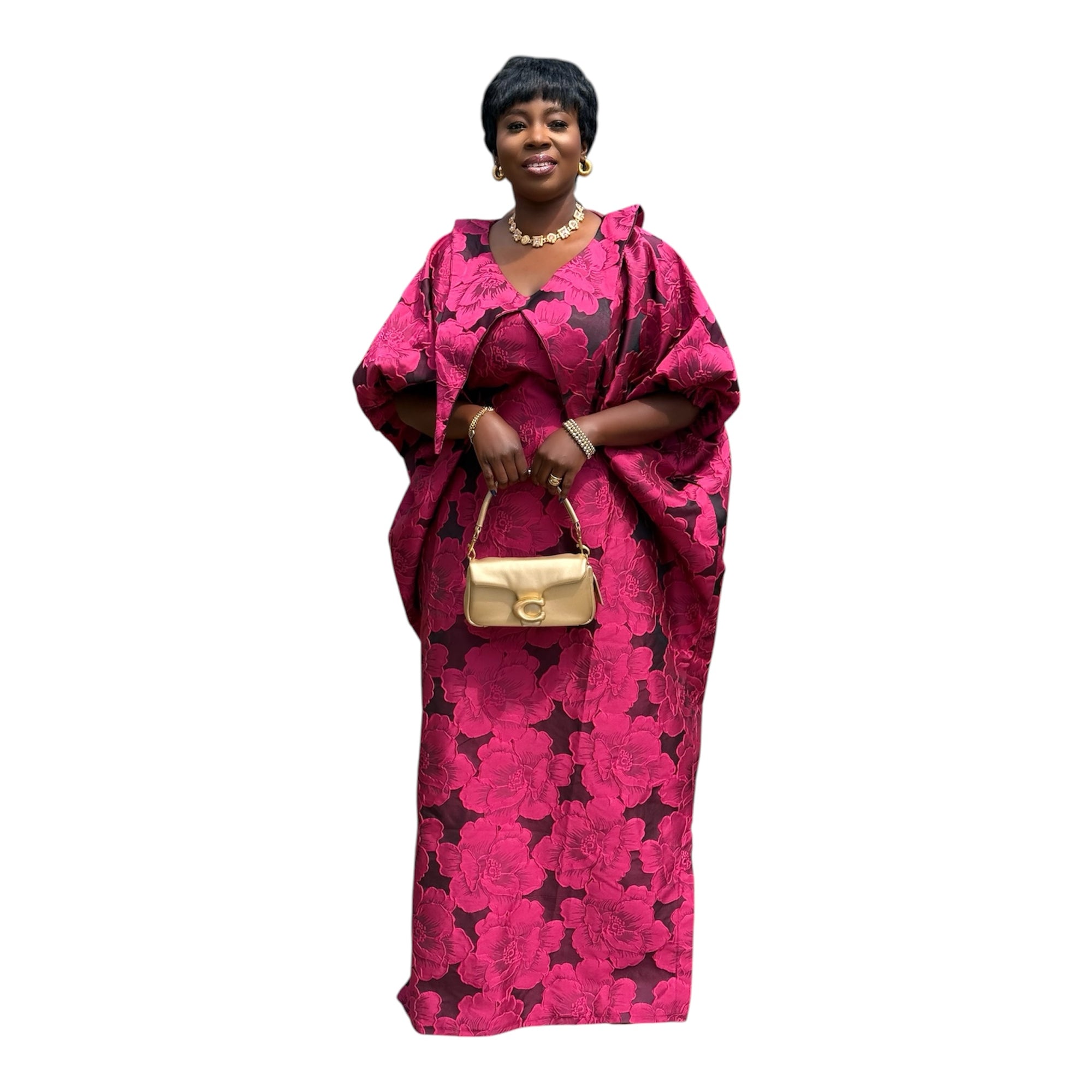Maya  Luxury Brocade boubou dress with head wrap