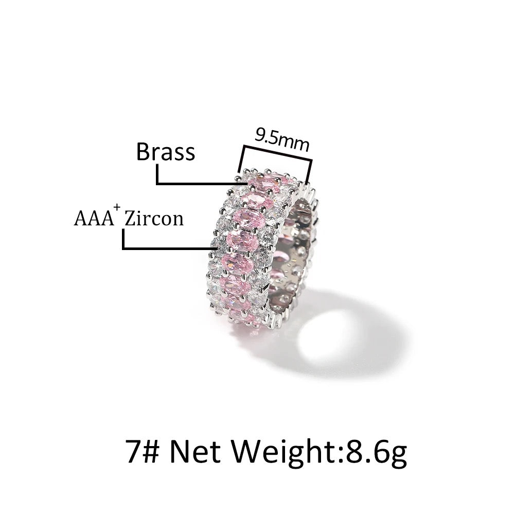 9.5MM BABY PINK OVAL CUT RING