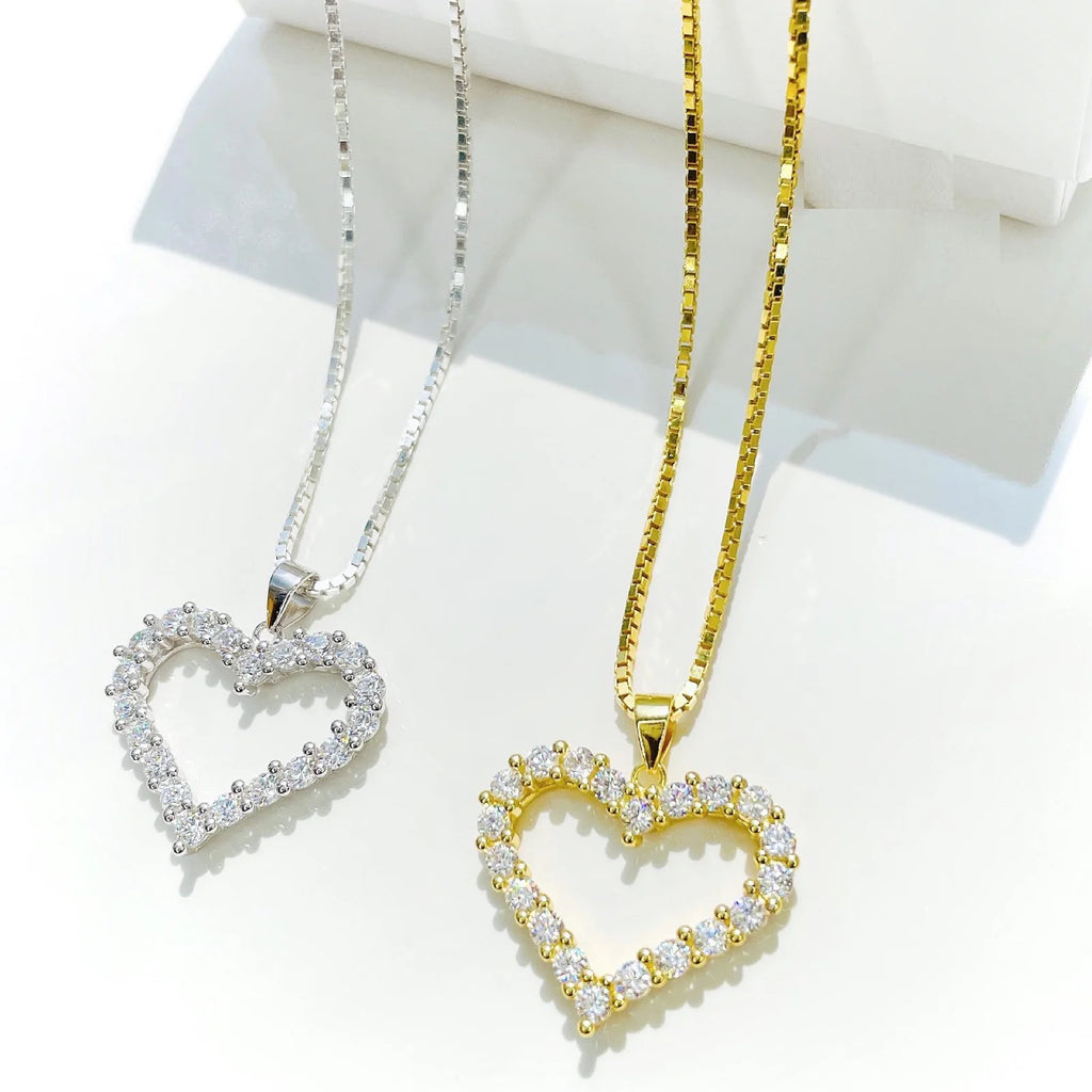 NEW CZ HEART NECKLACE
