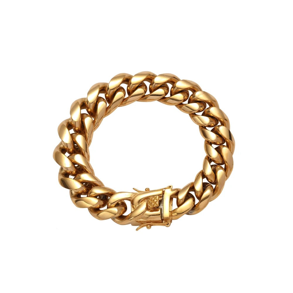 14MM 18K CUBAN LINK BRACELET