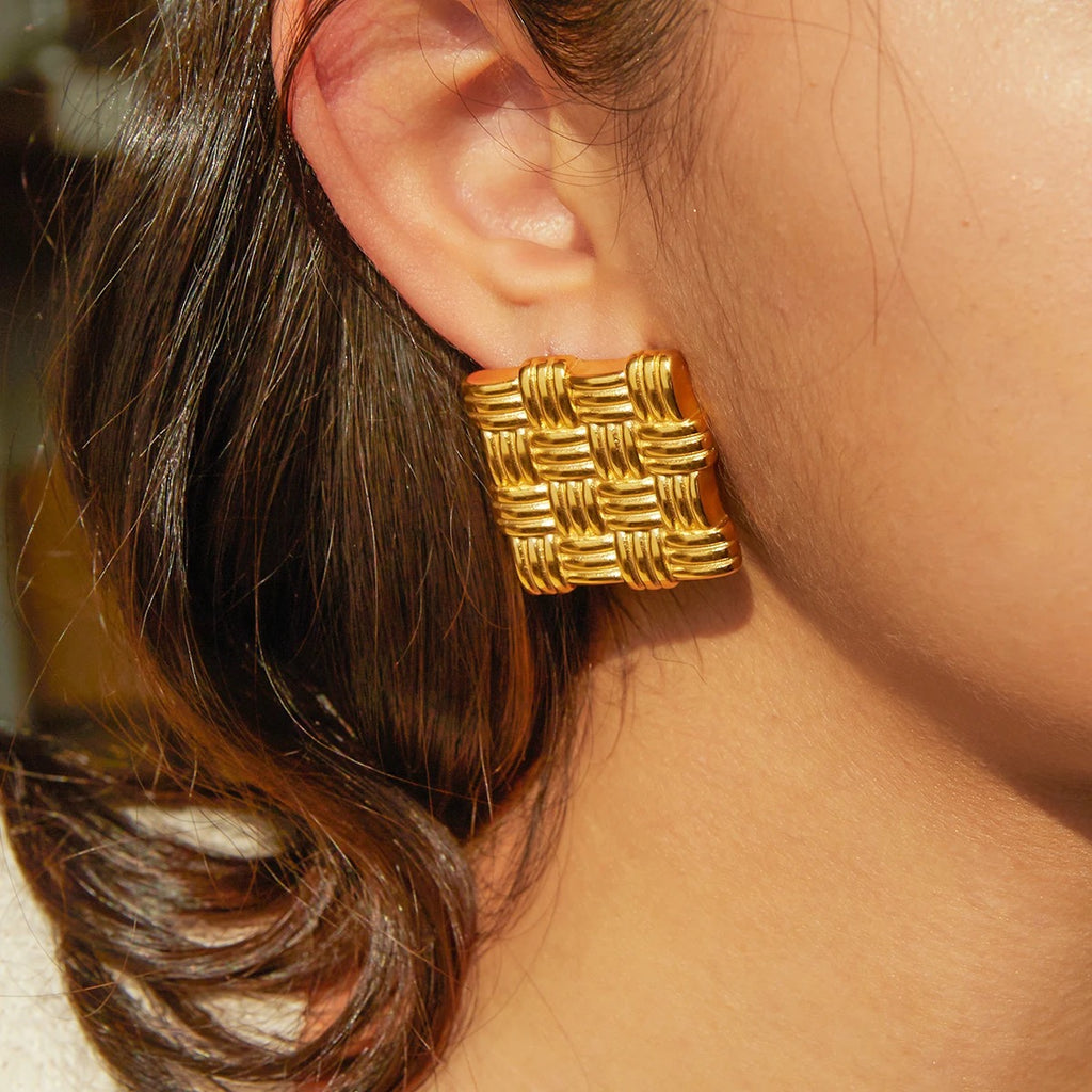 STATEMENT WOVEN TEXTURE VINTAGE EARRINGS