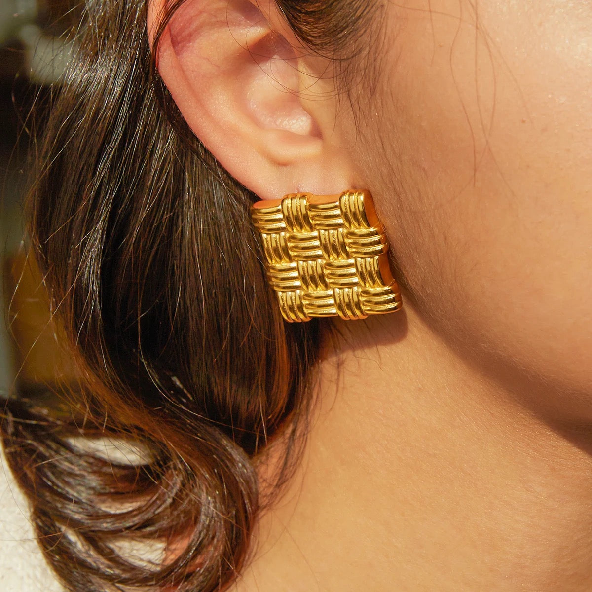 STATEMENT WOVEN TEXTURE VINTAGE EARRINGS