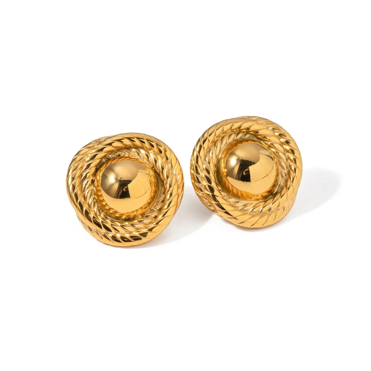 18KGP GEOMETRIC STUD EARRINGS