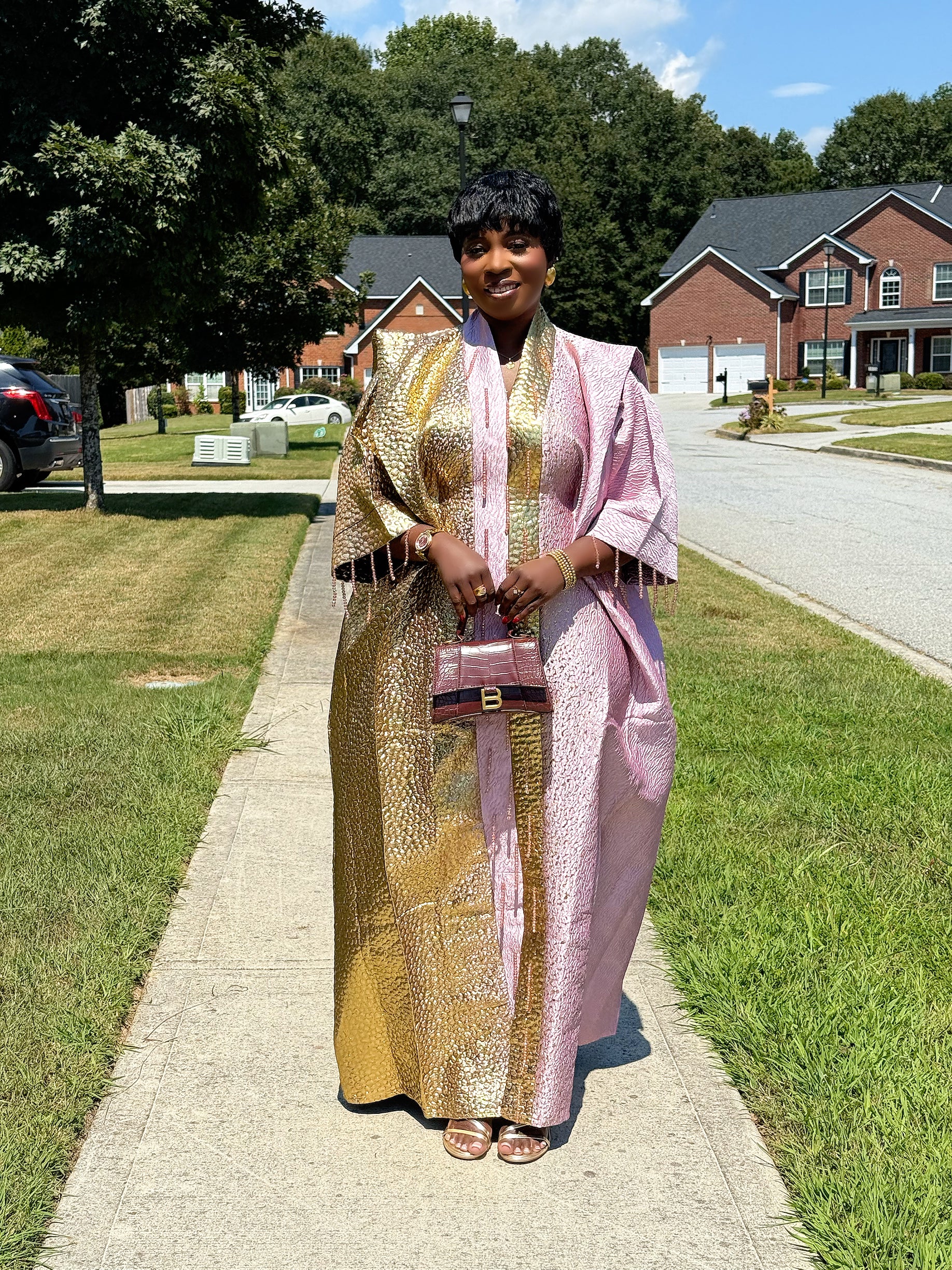 Adeola Beaded ombré Brocade Bubu