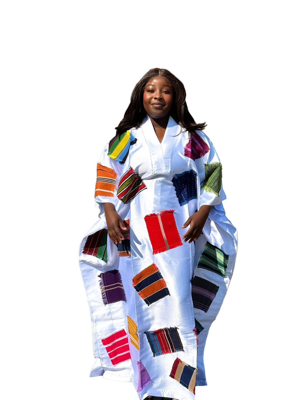 Luxury mikado with ASOKE patches Bubu butterfly dress