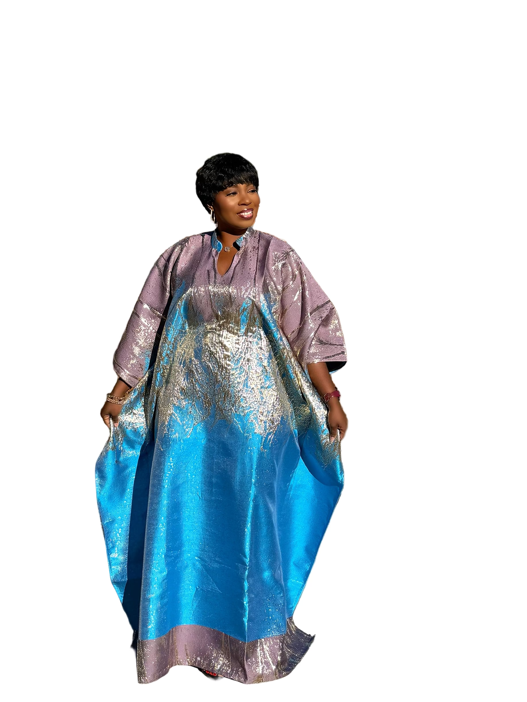 Grace  Luxury Brocade Bubu with Scarf