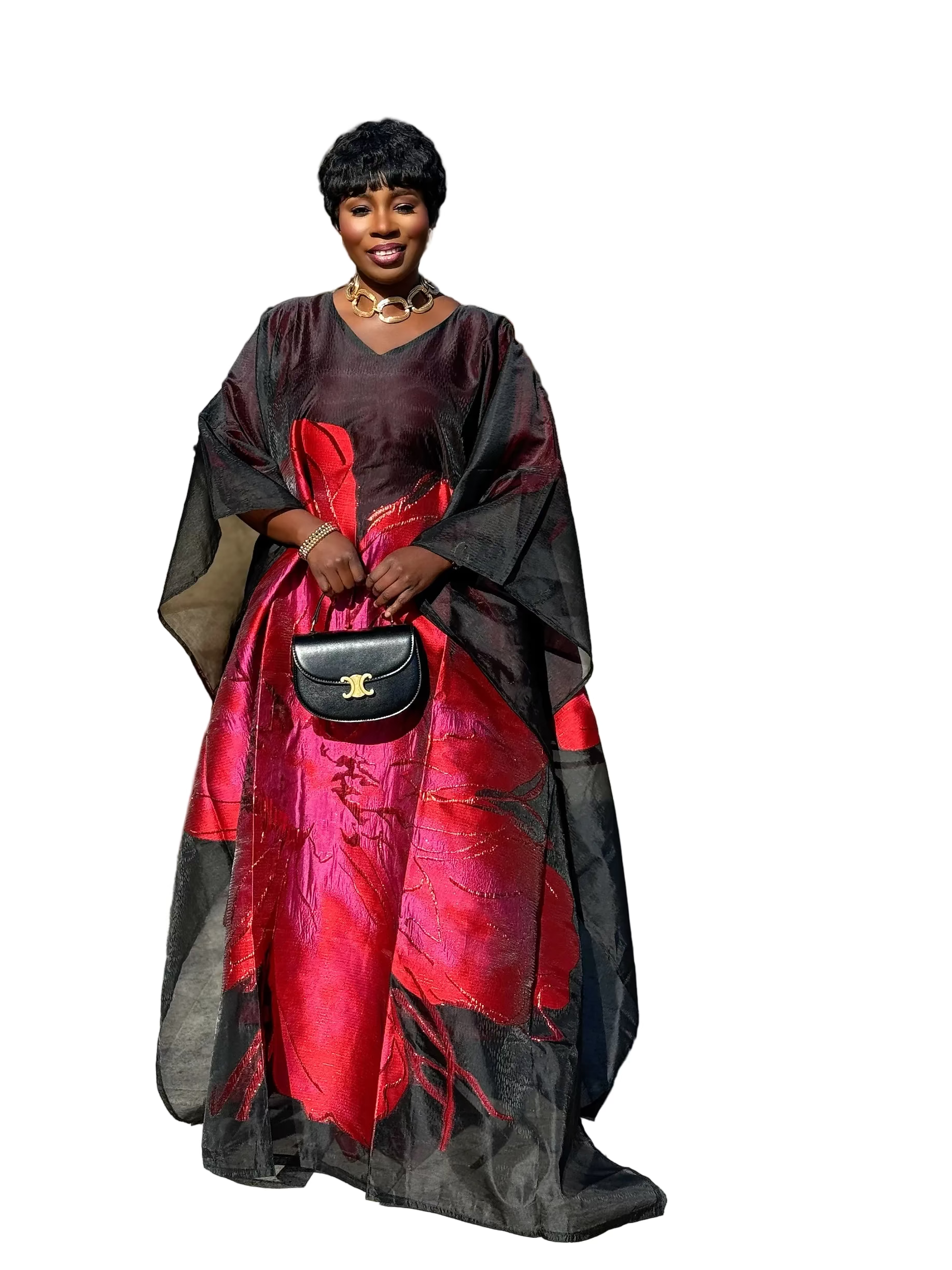 Luxury 3D flower organza boubou set