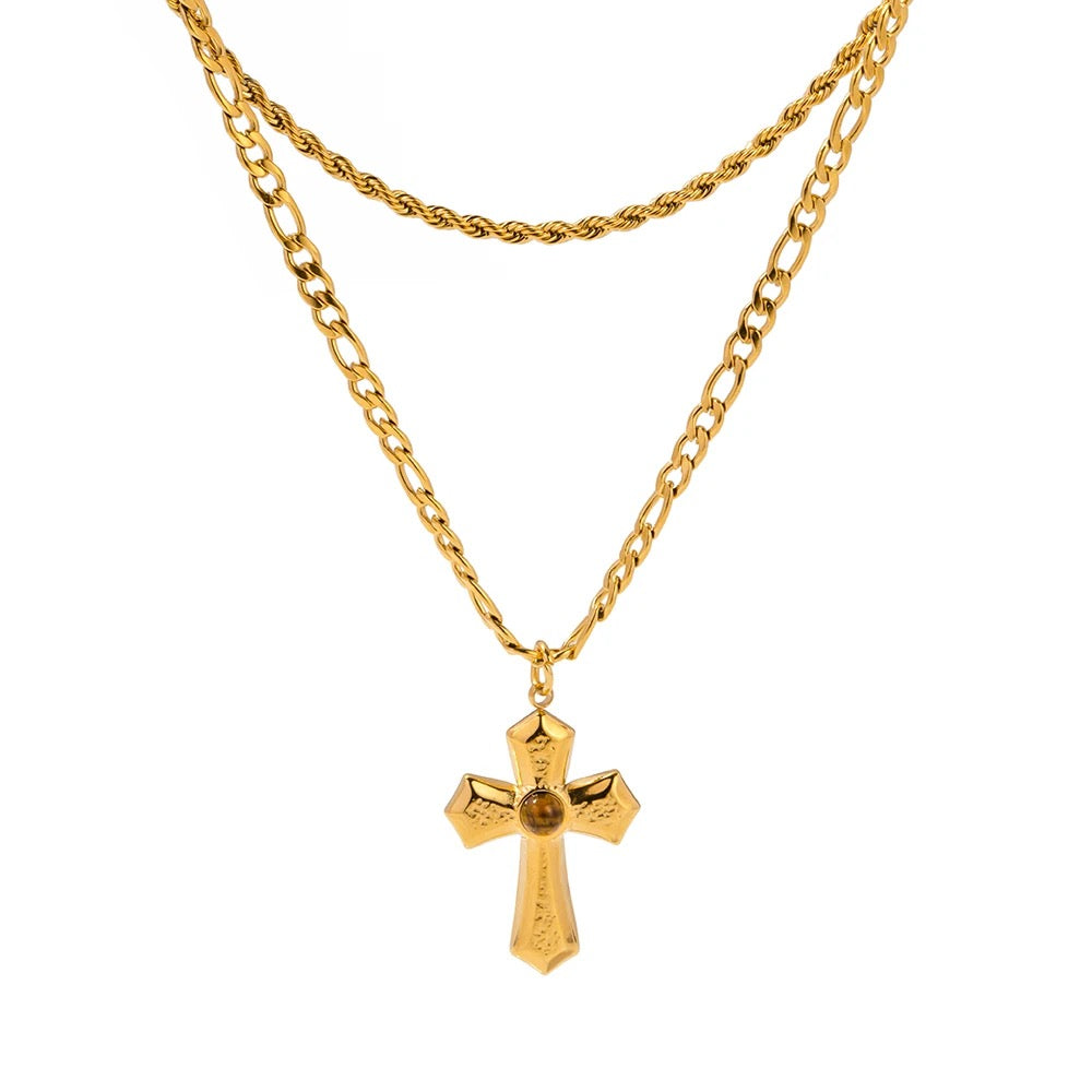 CROSS LAYERED NECKLACE