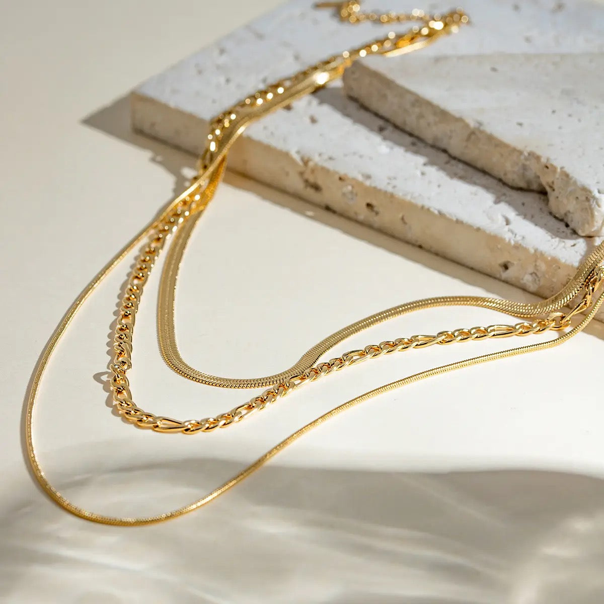 AMBER THREE LAYER NECKLACE