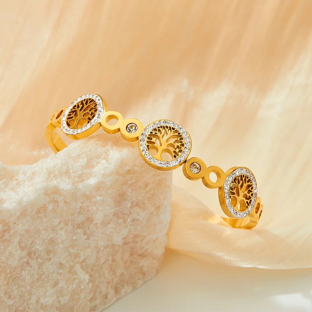TREE OF LIFE STONES BANGLE