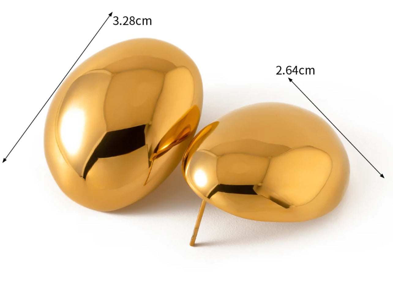 BIG OVAL SHAPED STUD EARRING