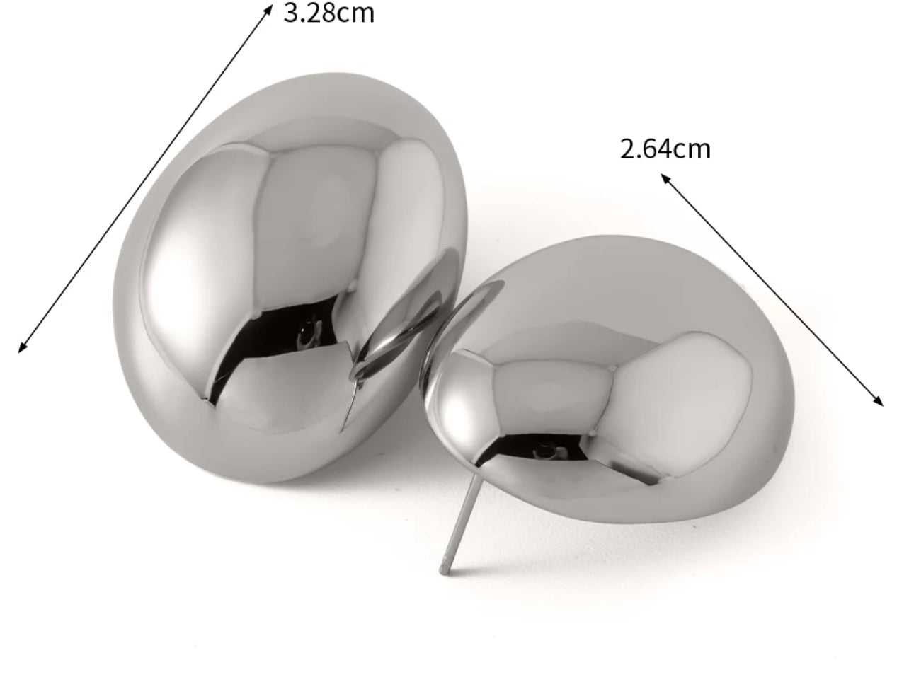 BIG OVAL SHAPED STUD EARRING