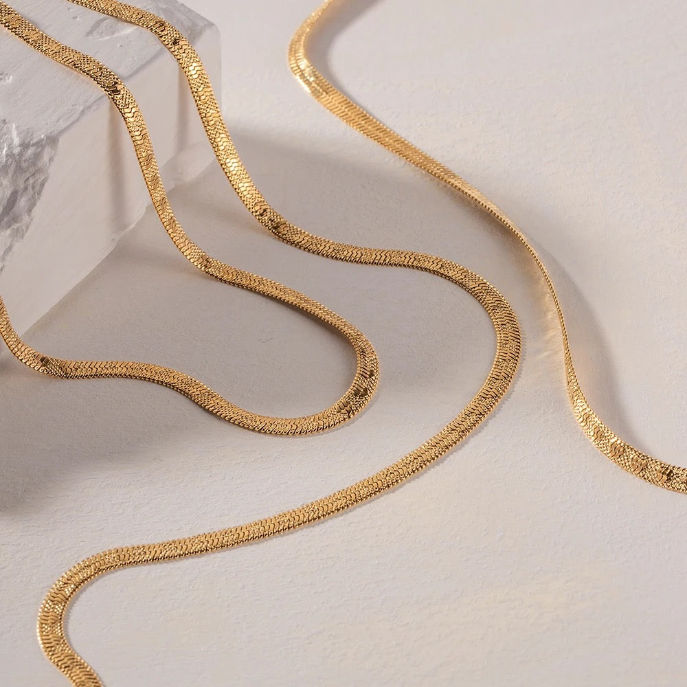 3MM HEART EMBOSSED FLAT CHAIN