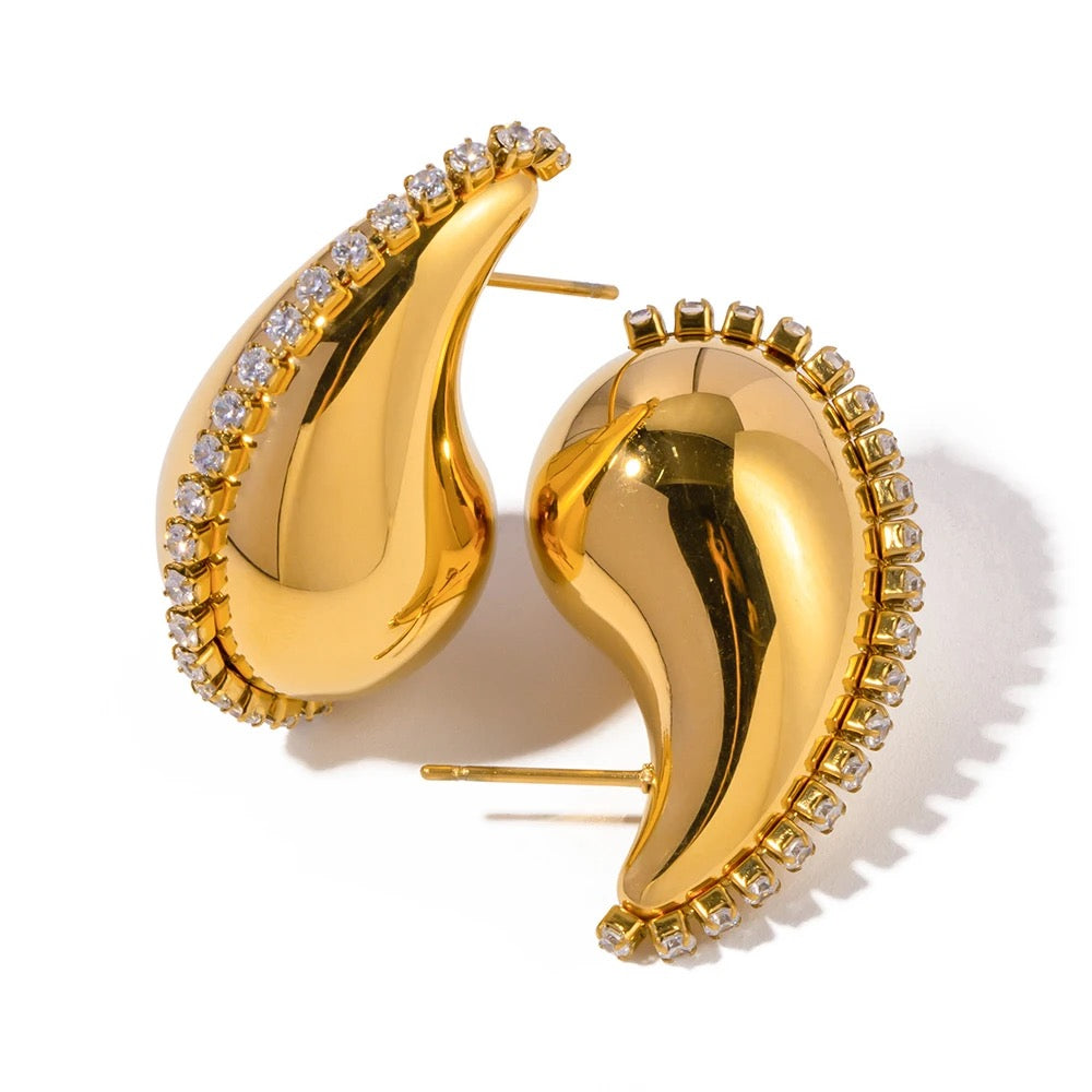 ZIRCON WATER DROP EARRING