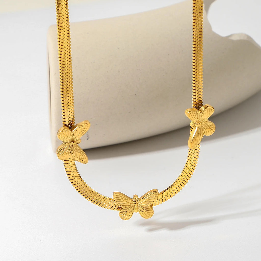 18K FLAT BUTTERFLY NECKLACE