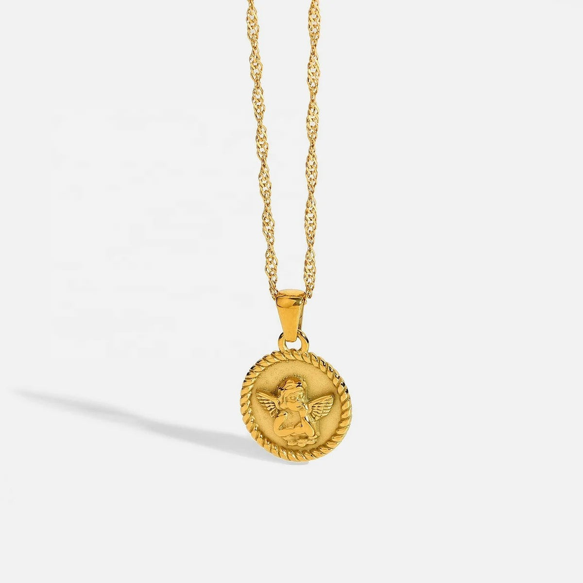 18K CUPID PENDANT NECKLACE