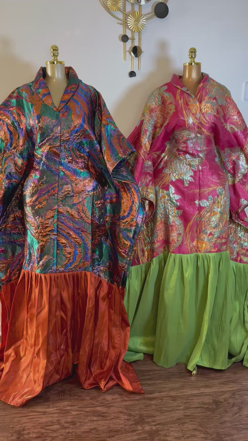 Luxury Brocade Boubou Dress –Ruffle Hem | Elegant African Maxi Dress | One Size Fits All