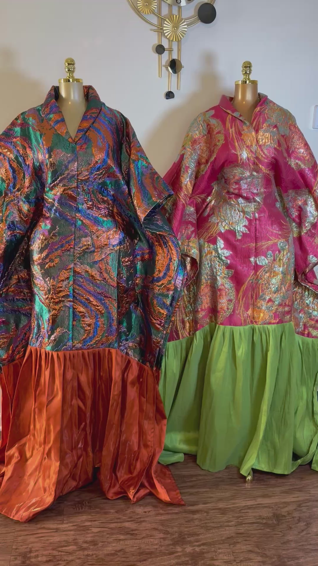 Luxury Brocade Boubou Dress –Ruffle Hem | Elegant African Maxi Dress | One Size Fits All