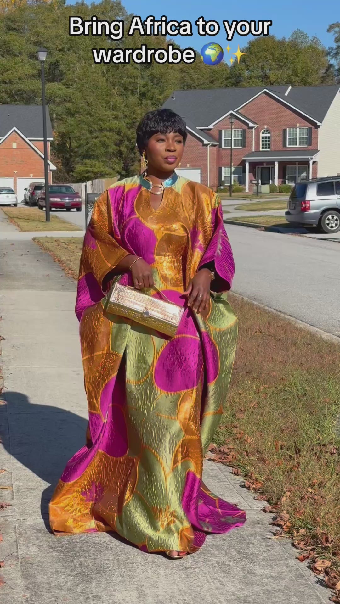 Dela Luxury brocade butterfly Bubu dress