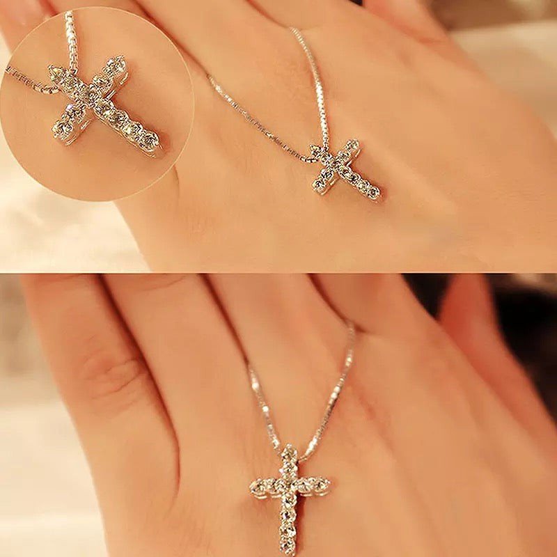 Mini Diamond Cross Necklace
