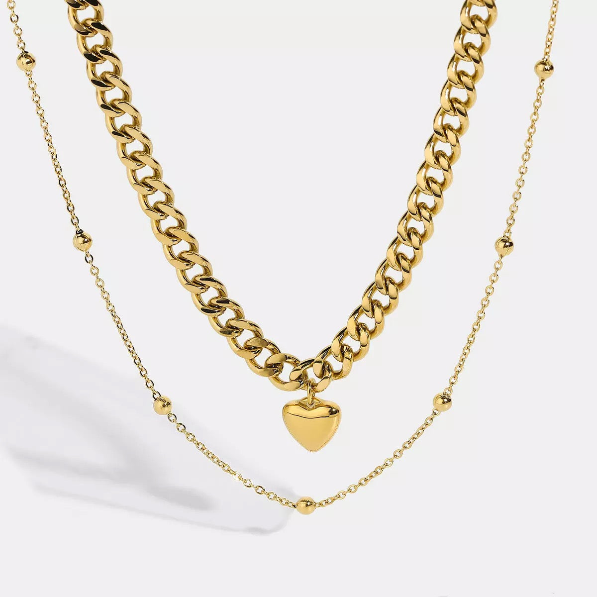 DOUBLE LAYER 14K CUBAN NECKLACE