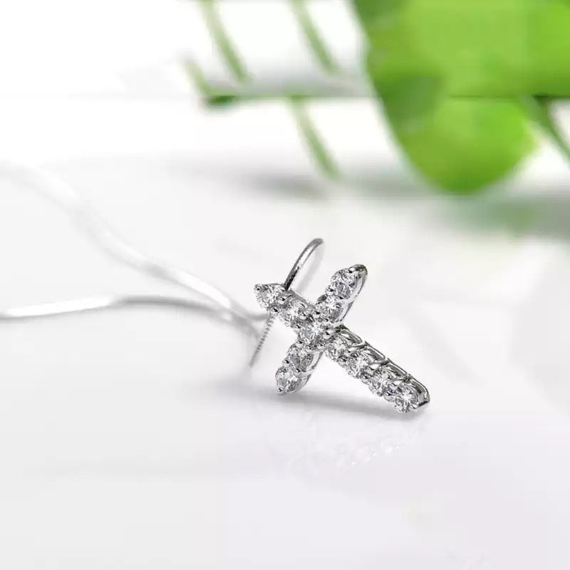 Mini Diamond Cross Necklace