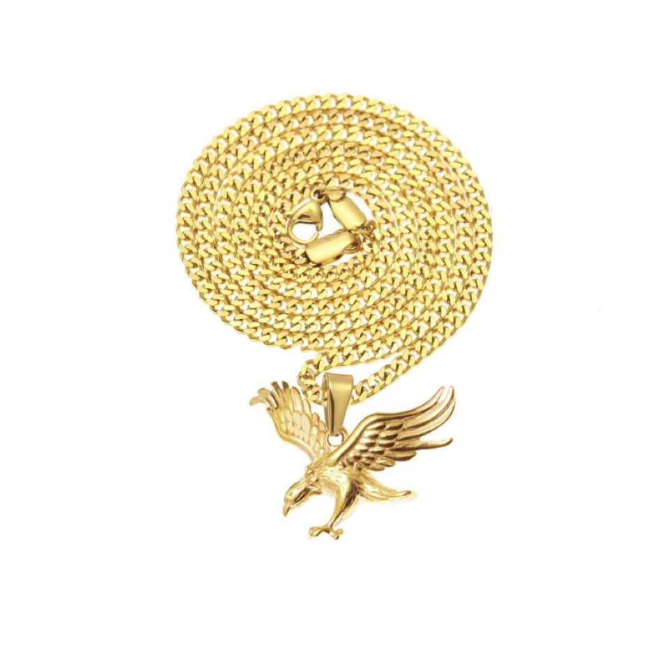 Golden Eagle Pendant Necklace